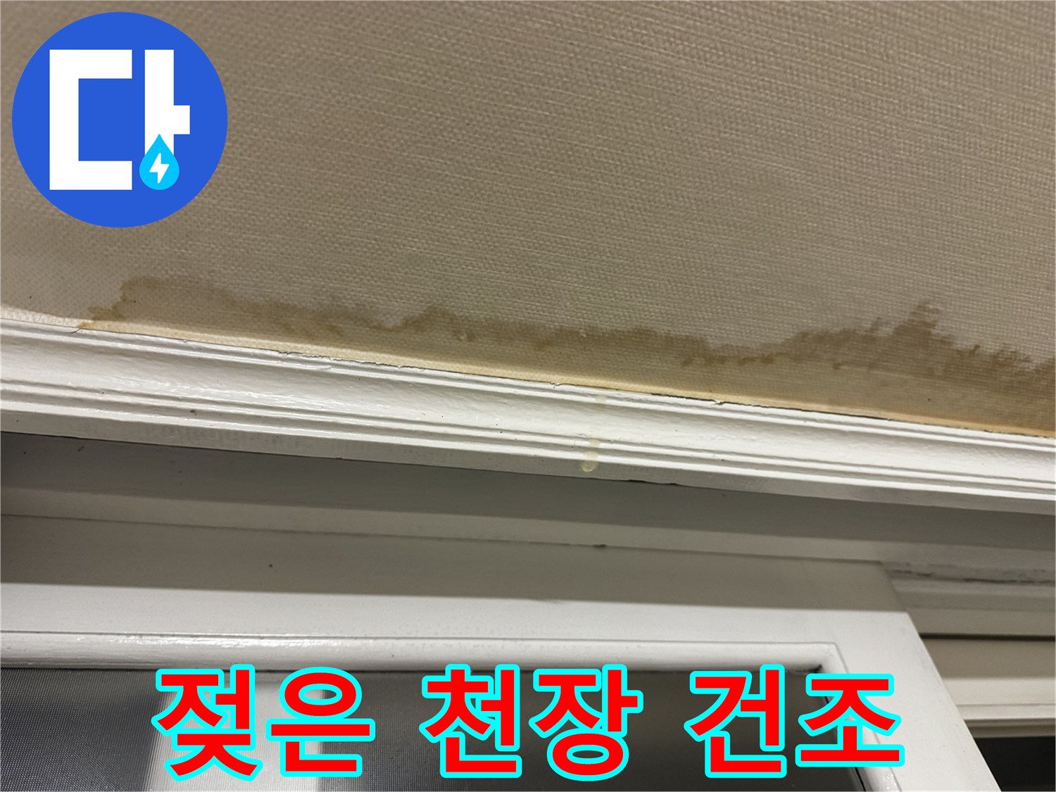 젖은 천장의 모습 - 습하고 젖은 천장을 완벽하게 건조해 드립니다.