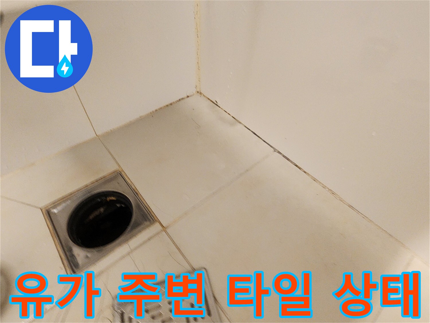 가산면 화장실-배수구 유가 부근 타일 틈새 점검