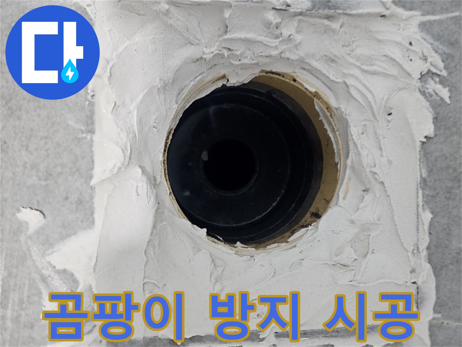 마포구 도화동 현대1차 아파트 욕실 배수구 주변 방수 시멘트 곰팡이 방지 시공 - 곰팡이 걱정 없이 깨끗하게!