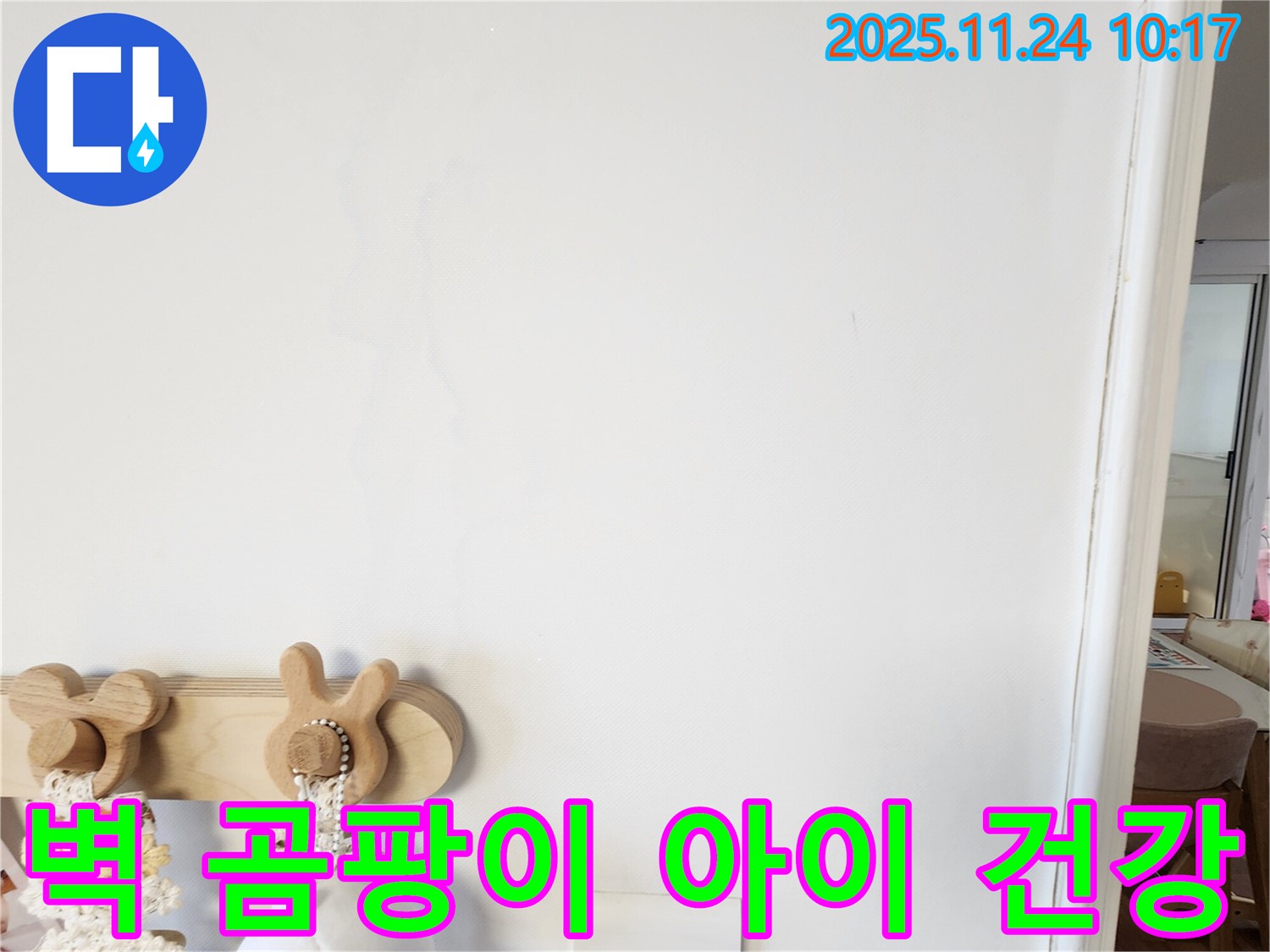 벽에 곰팡이가 핀 사진 - 포천시 가산면 금현리 누수탐지 전문가가 벽에 곰팡이가 핀 경우 아이 건강에 미치는 영향과 누수 해결 방법을 알려줍니다.