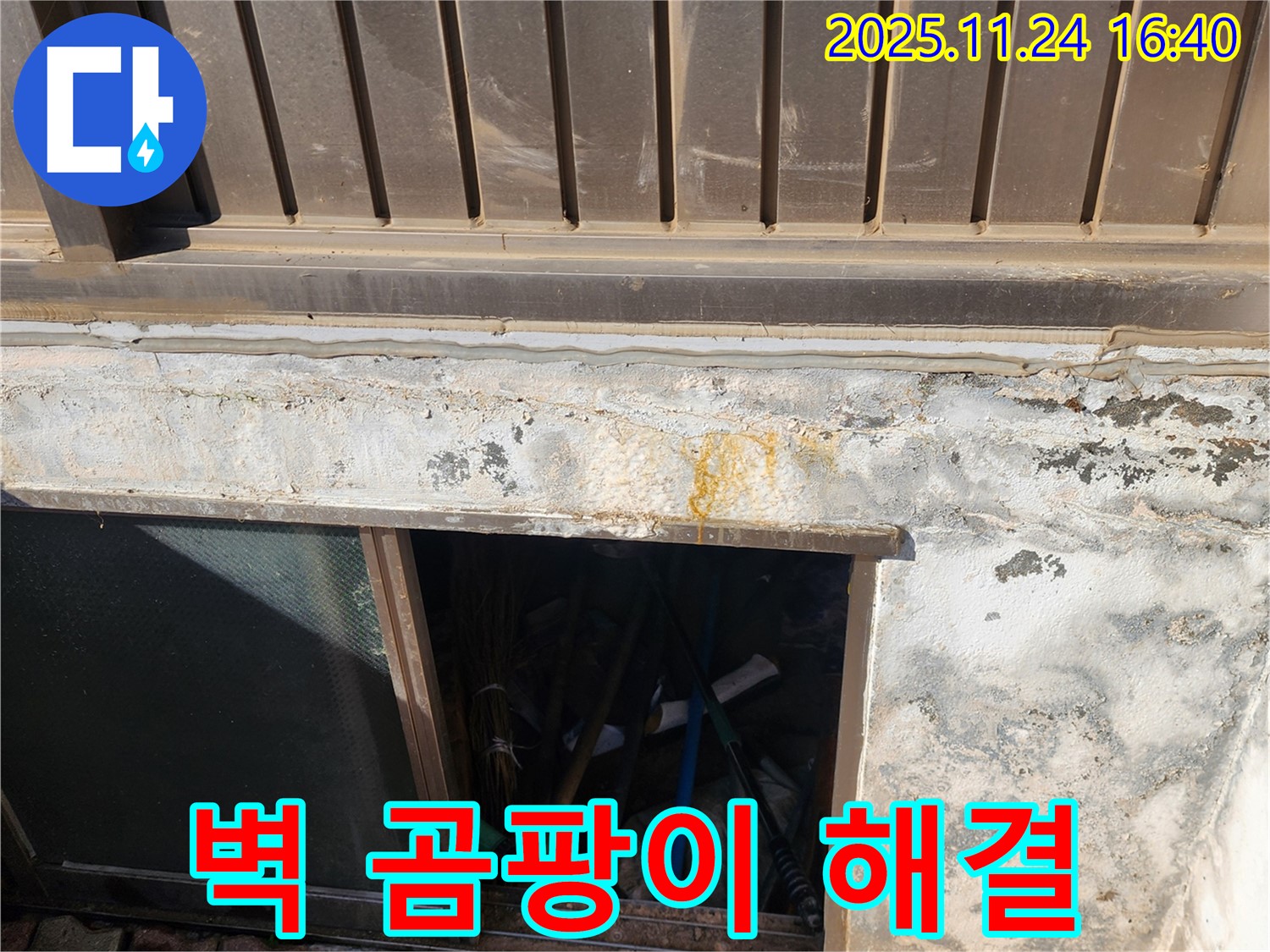 포천 신북면 가채리 반지하 벽 곰팡이 누수 - 곰팡이 제거와 누수 해결을 동시에!