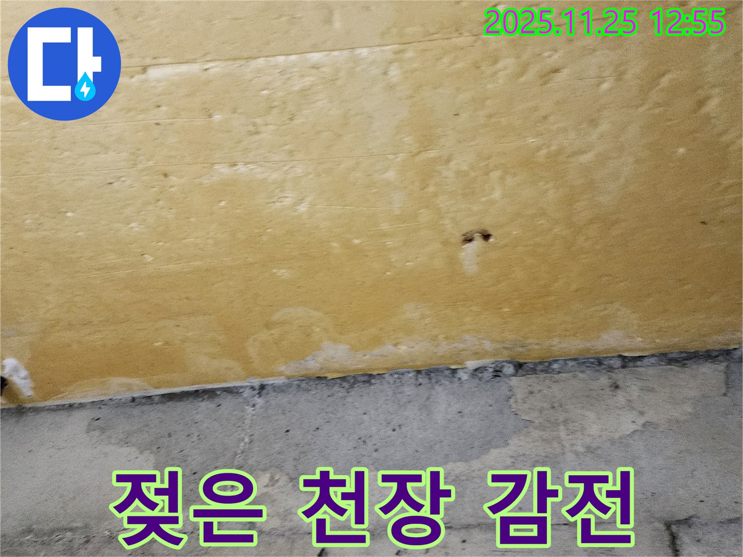 젖은 천장 감전 - 감전 사고 위험 - 긴급 점검