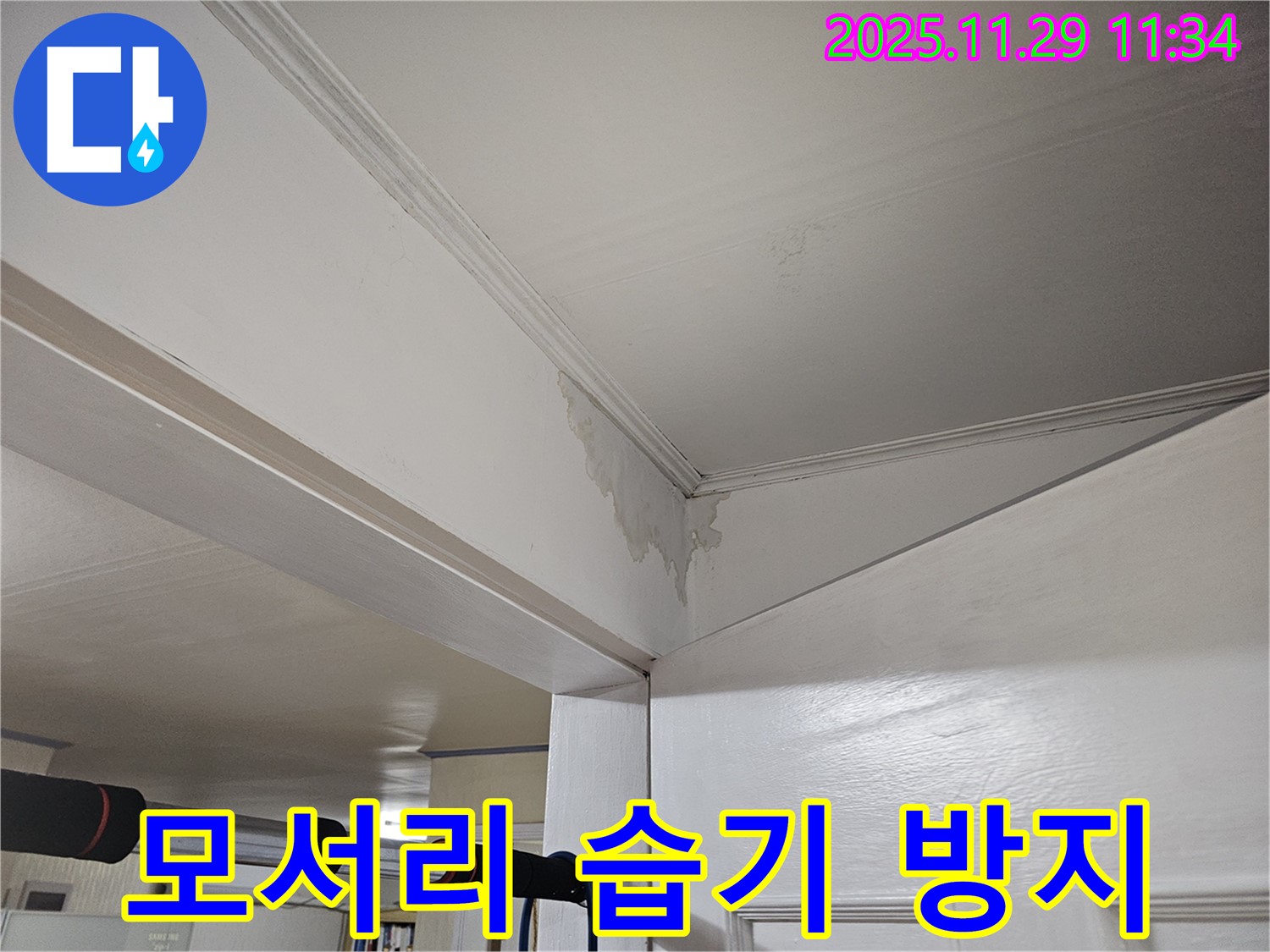 파주시 광탄면 천장 누수 - 모서리 습기, 곰팡이 방지 긴급 시공으로 쾌적하게!