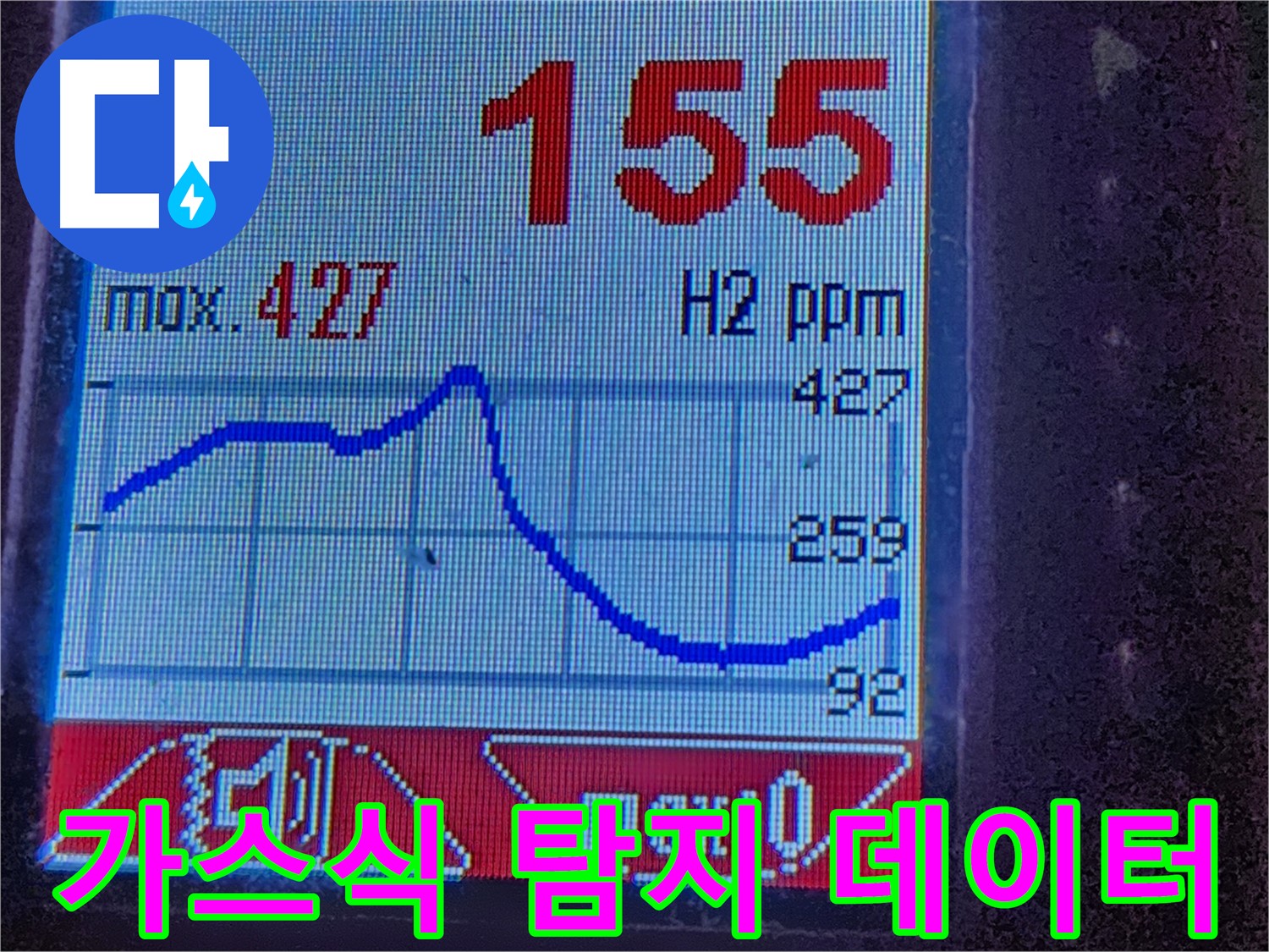 광진구 자양동 누수 - 가스식 탐지 장비 데이터로 누수 확인