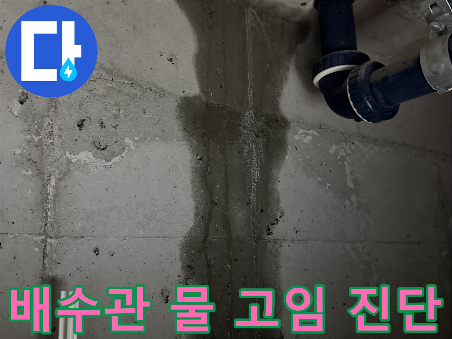 지행동 동양엔파트 아파트 누수 - 배수관 아래 물 고임, 정밀 진단 필요