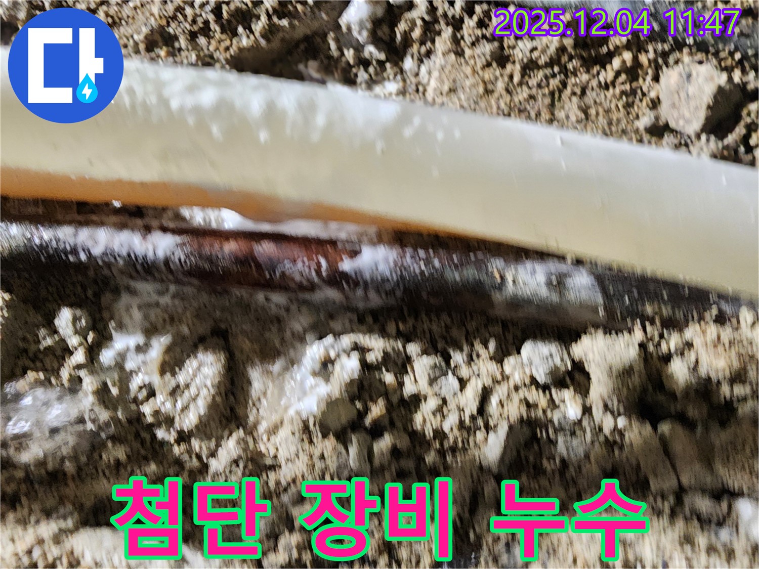 포천시 일동면 기산리 누수 현장 - 첨단 장비를 사용하여 누수 지점을 정확하게 탐지하고 있습니다.