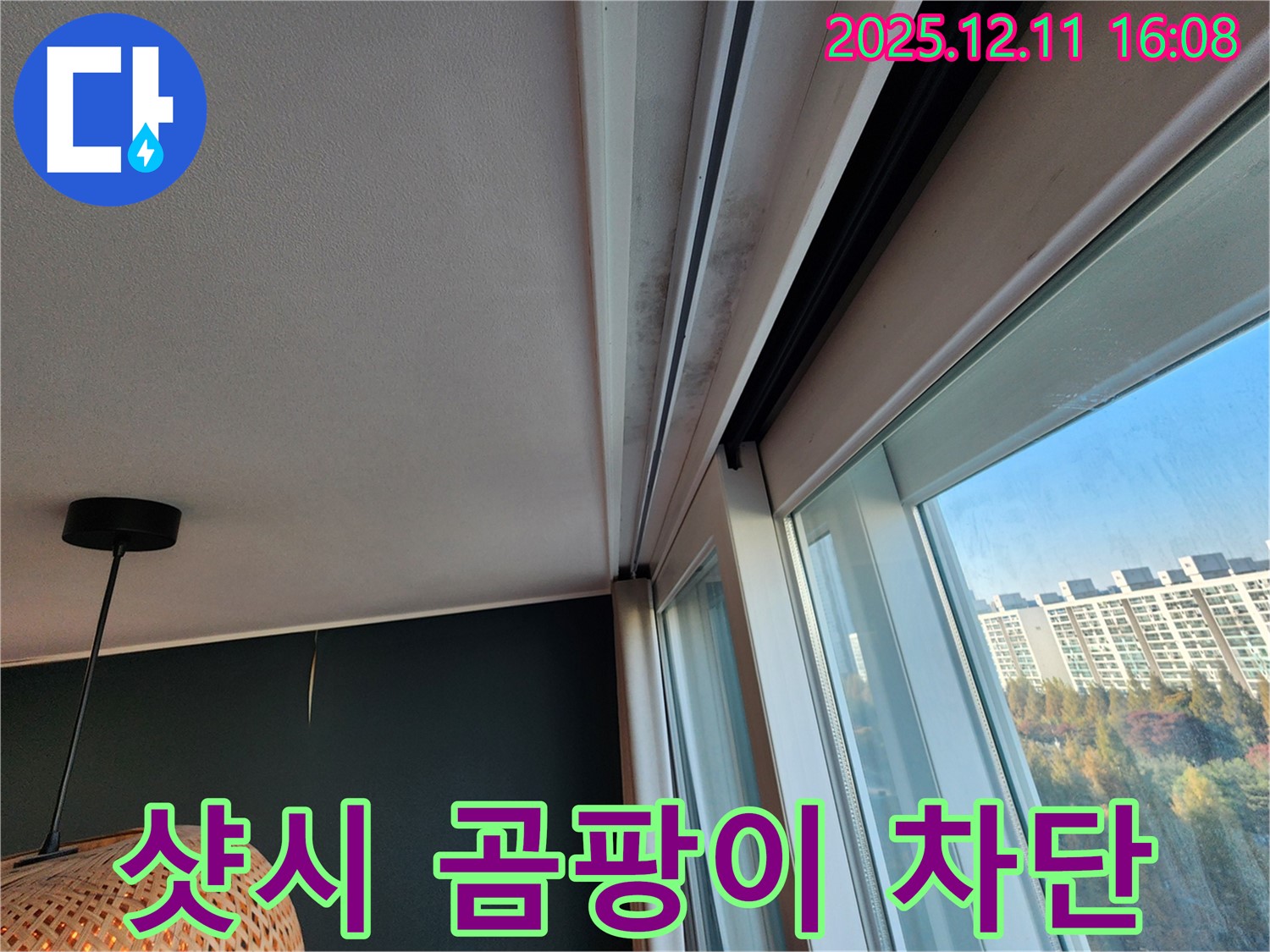 남궁리 샷시 위 누수 - 곰팡이 원인 분석 및 차단 시공