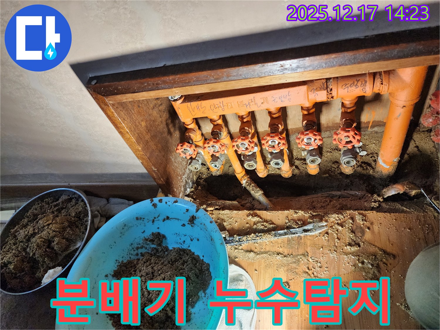 포천 영북면 누수 현장 - 분배기 주변 누수 탐지 및 점검 과정