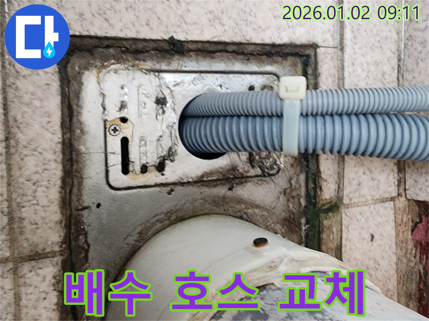 세탁기 배수구 주변 배수 호스 교체 - 노원구 상계9동 누수 전문가의 꼼꼼한 점검