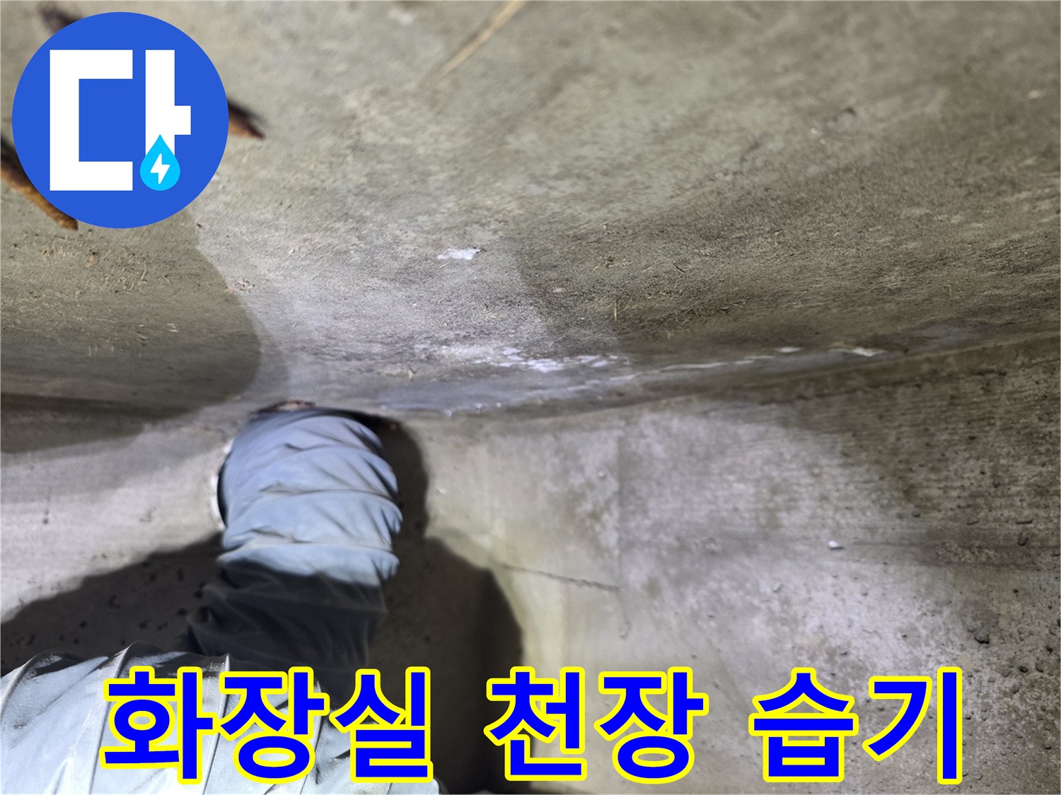 송파구-화장실-천장-콘크리트-슬래브-습기-상태