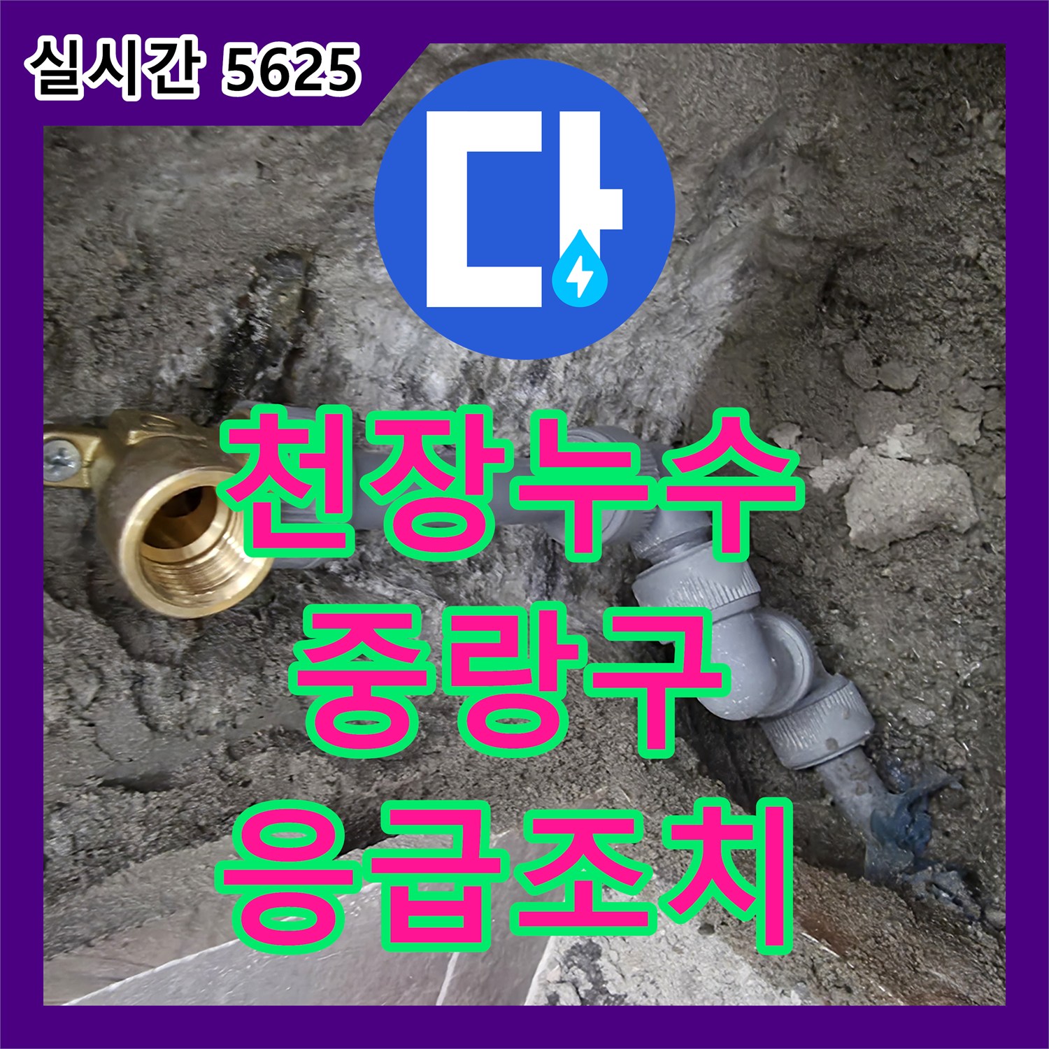 누수업체, 천장에서 물이 뚝뚝 떨어지는 긴급한 누수 문제의 원인을 파악하고 응급조치를 진행합니다 - 중랑구