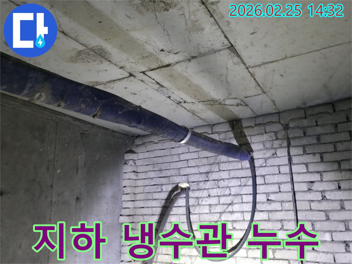 진황도로 211 인근-지하 냉수관에서-발생한 누수 현장을-전문가가 정밀하게 탐지하고-교체 작업을 준비하는 모습