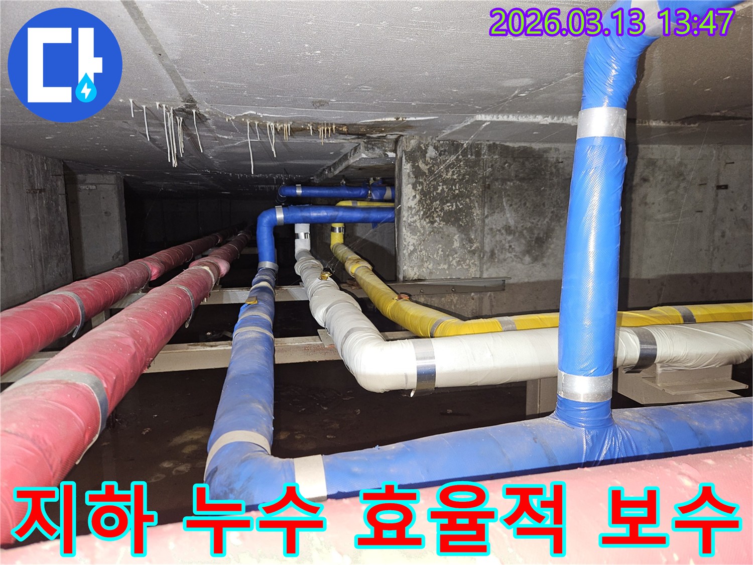 지하-공간의-복잡한-배관들에서-발생한-누수를-탐지한-후-가장-효율적인-방법으로-보수하는-전문가의-모습