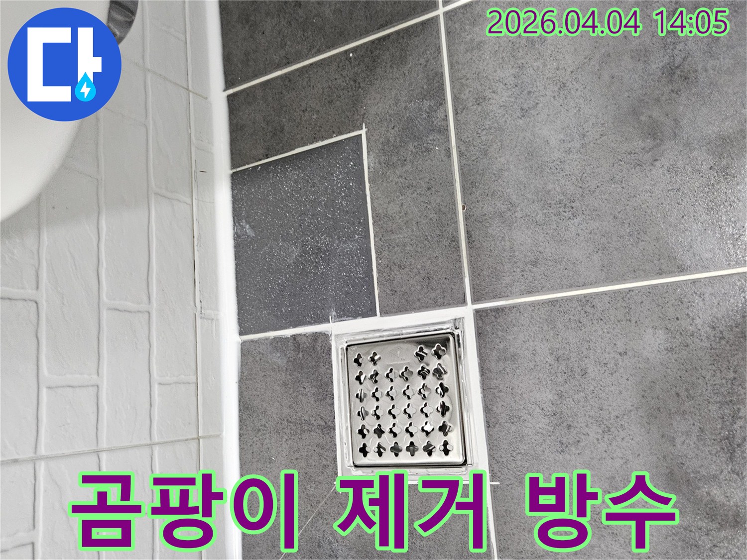 양천구-목동-주택-욕실-배수구-주변의-누수로-인한-곰팡이를-제거하고-새롭게-방수-처리하는-작업-사진입니다