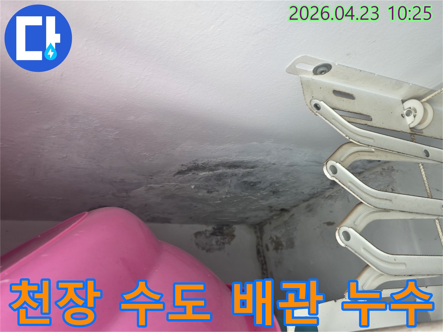 천장-벽면-이음새에-누수로-인한-심각한-물자국과-곰팡이가-관찰됩니다