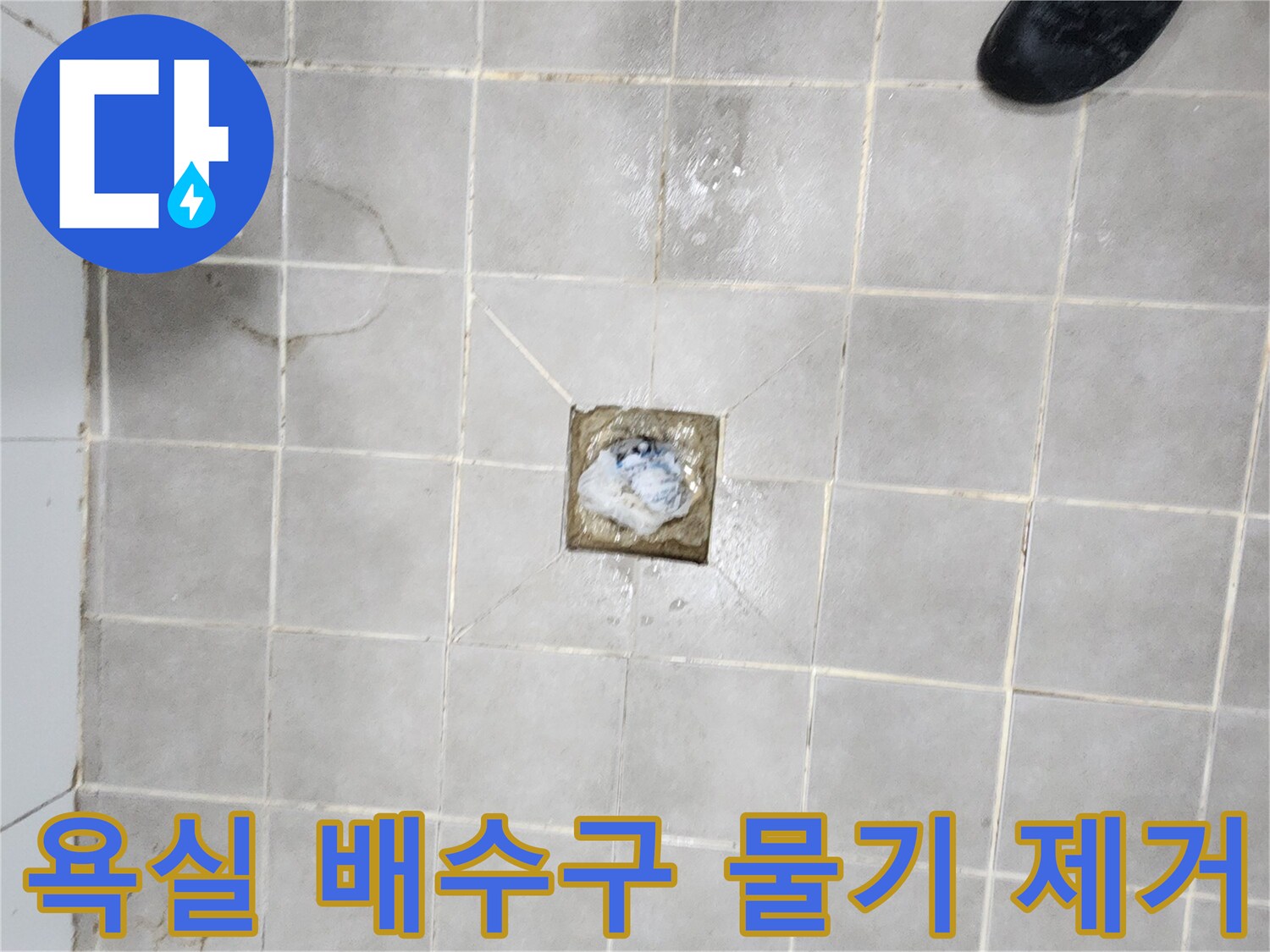 서대문구-아파트-욕실-바닥-배수구-주변-물기-제거-및-건조-작업-현장