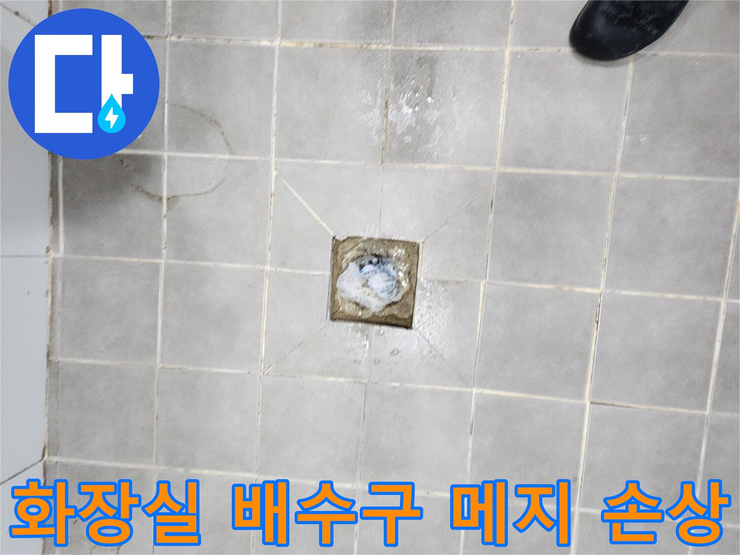 서대문구-화장실-배수구-주변-타일-메지-손상으로-인한-누수-현장-진단