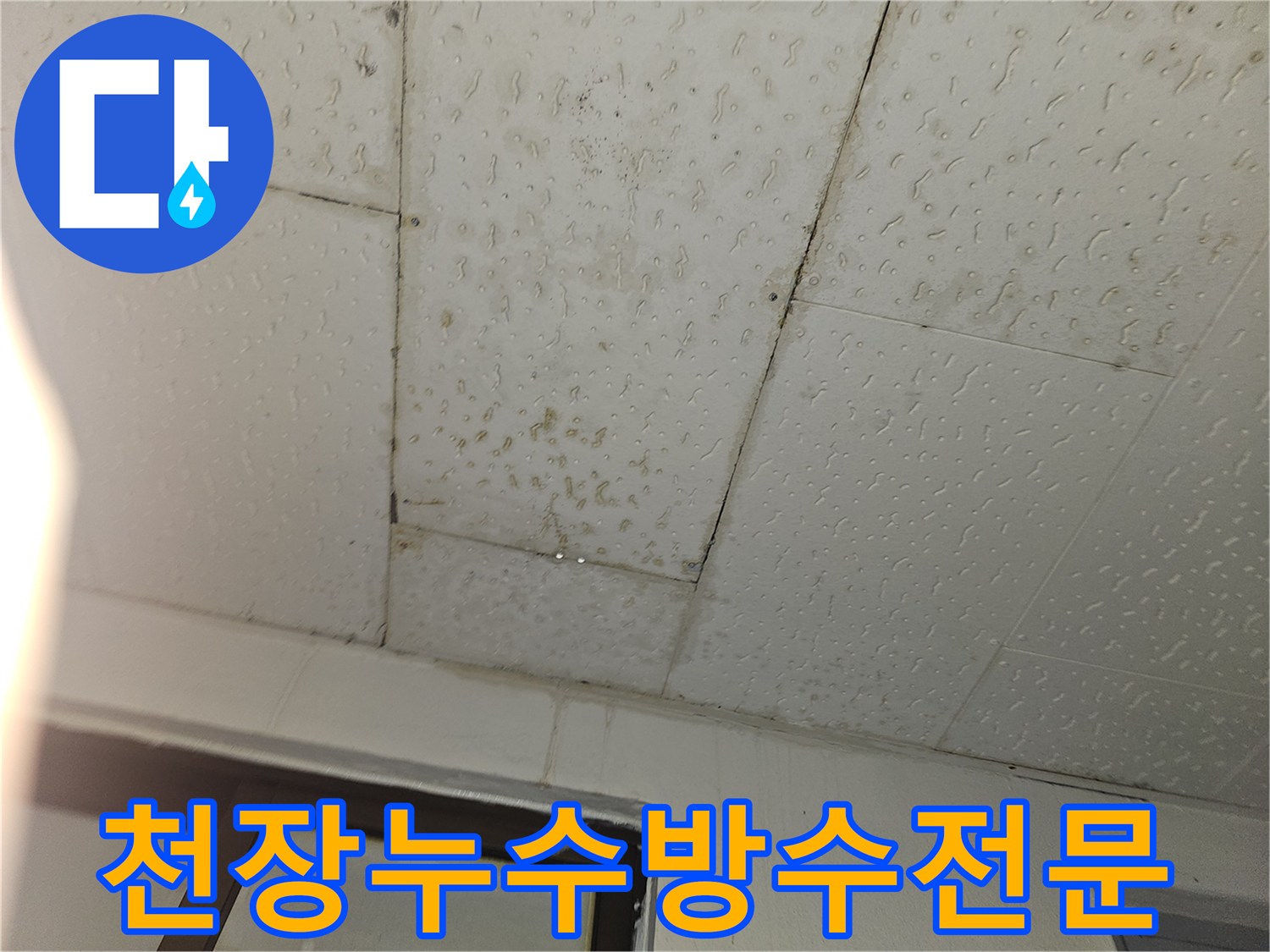 천장에서 물이 새는-누수 현장을-전문적인 방수 처리로-완벽하게 해결하기 위한-준비 과정입니다.