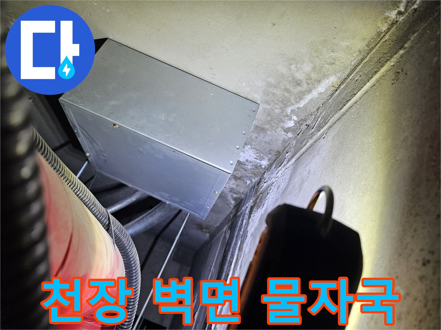 송파구 건물 천장과 벽면에 발생한 습기 및 누수 흔적