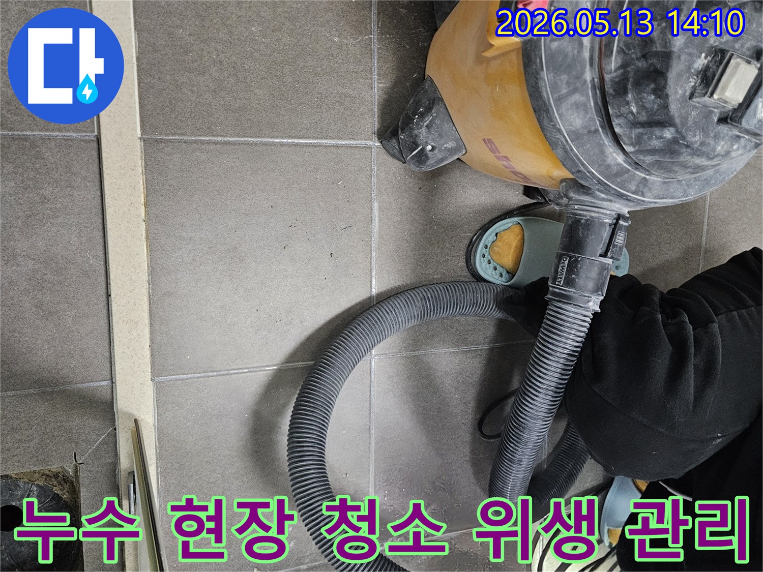 누수 현장 청소-위생 관리 철저-습식 청소기 사용-건강한 환경 조성