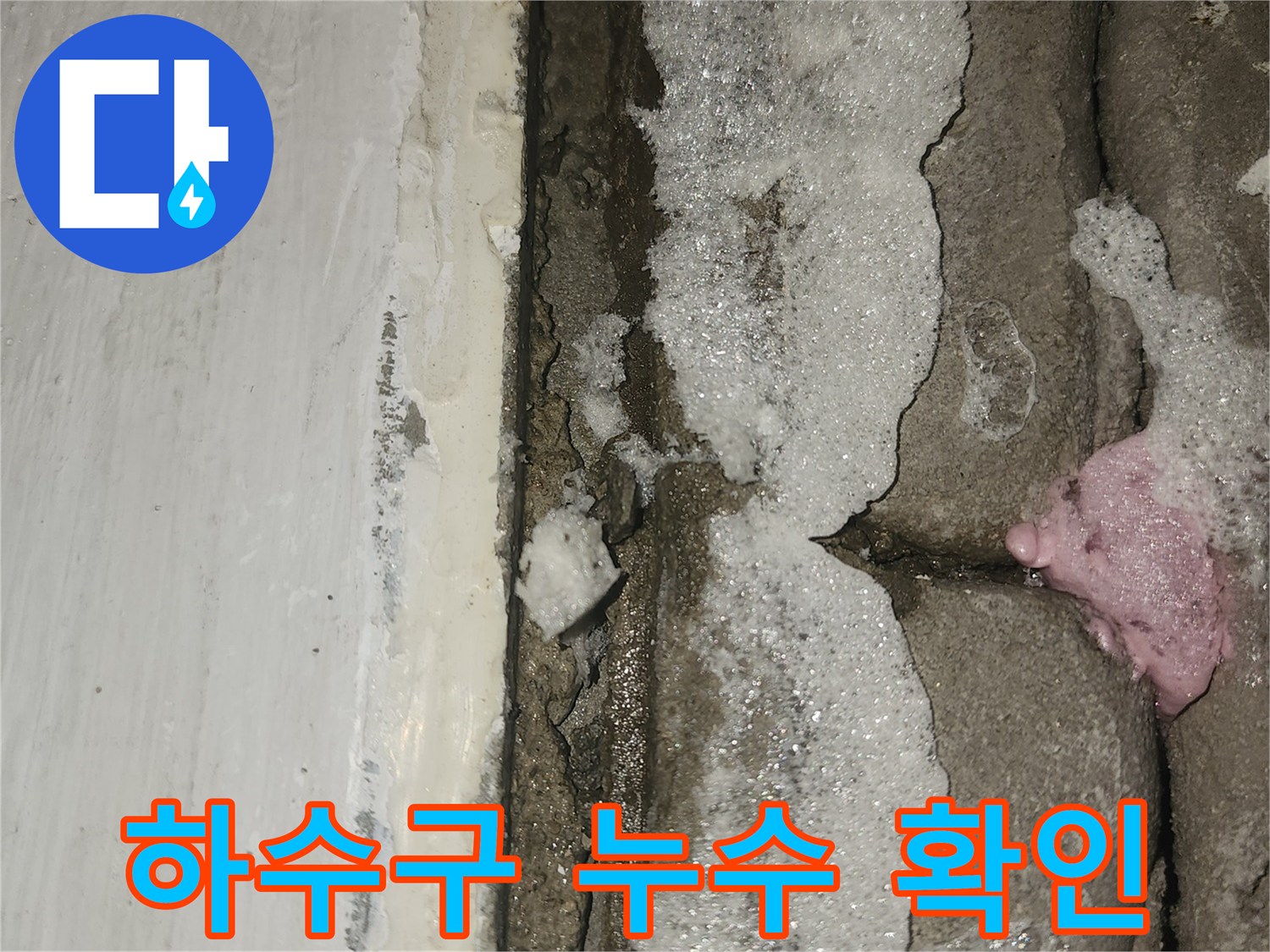 세탁실-문틈-하단부-물고임-현상-하수구-누수-가능성-확인
