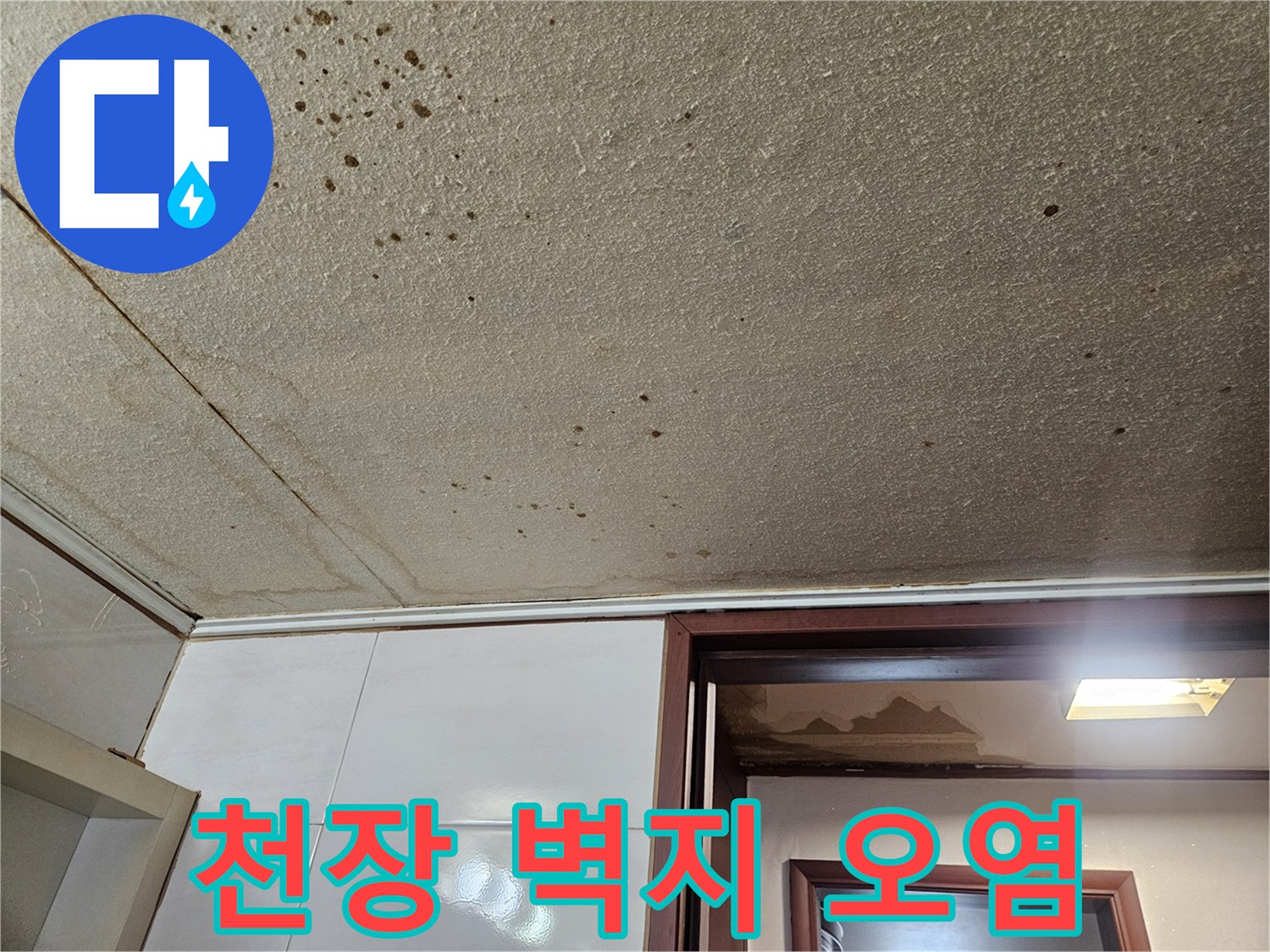 드레스룸-천장 벽지 곰팡이 및 습기 오염 상태