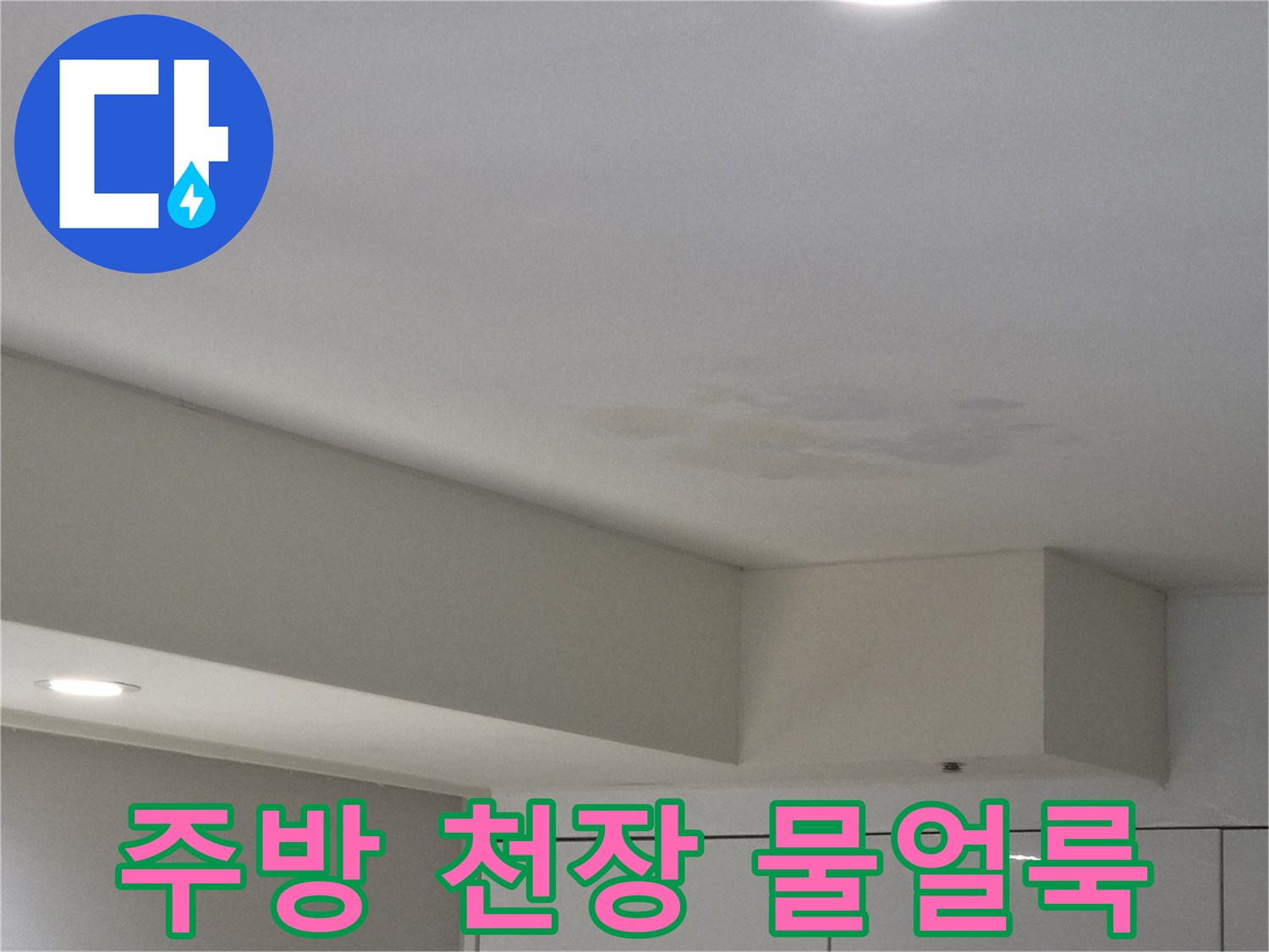 강동구-천호동-주방-천장에-발생한-누수-물얼룩-위생-안전-점검-사진