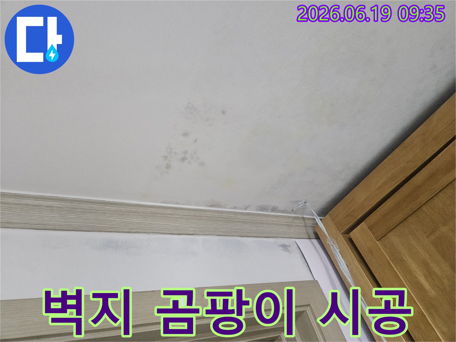 누수로-인해-손상된-벽지와-곰팡이를-전문적으로-시공하고-관리하는-모습