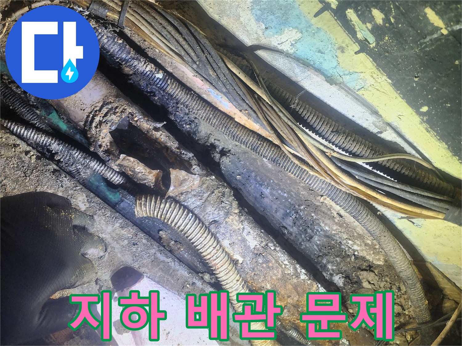 지하-배관-문제-현장에서-발견된-심하게-부식된-파이프와-전선들