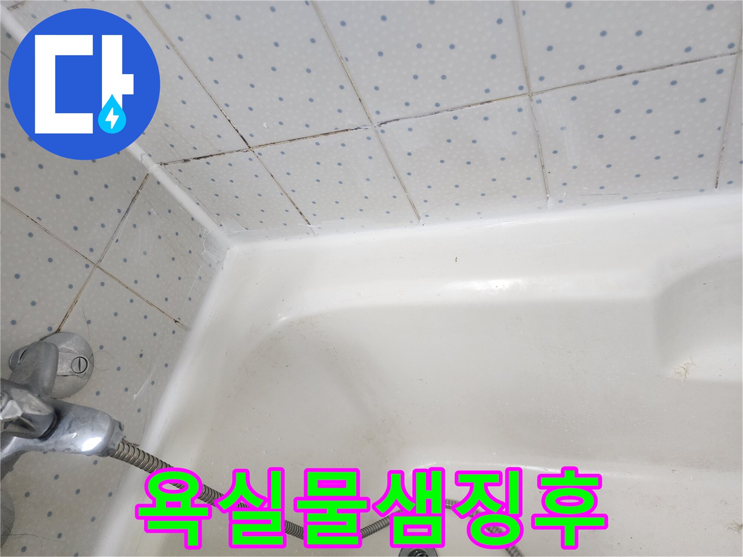욕실-타일-줄눈과-욕조-실리콘에-광범위하게-퍼진-검은-곰팡이-현상