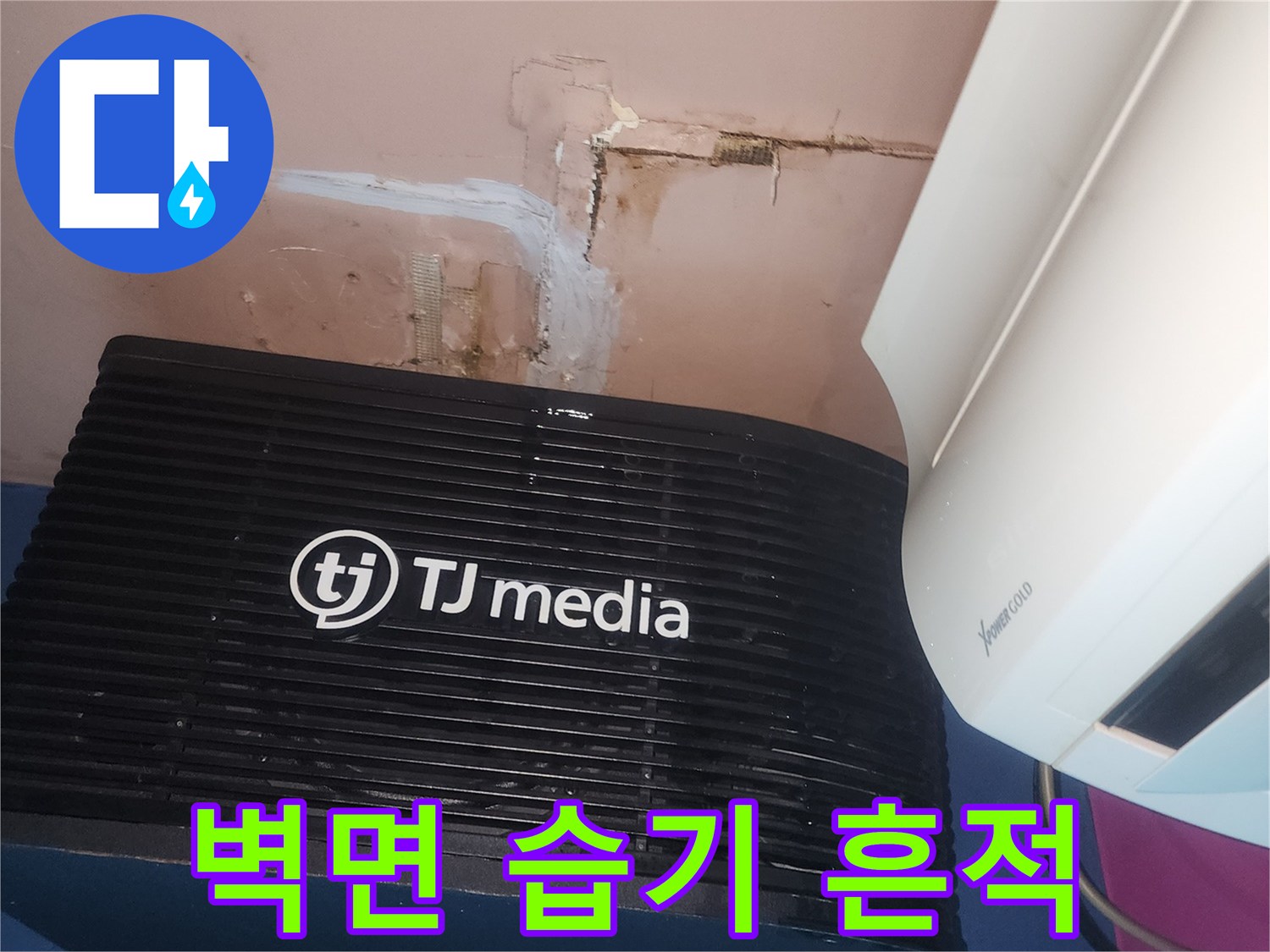 벽면에-오랜 시간 동안-물이 스며들어 생긴-습기 자국과-변색이-뚜렷하게 관찰됩니다