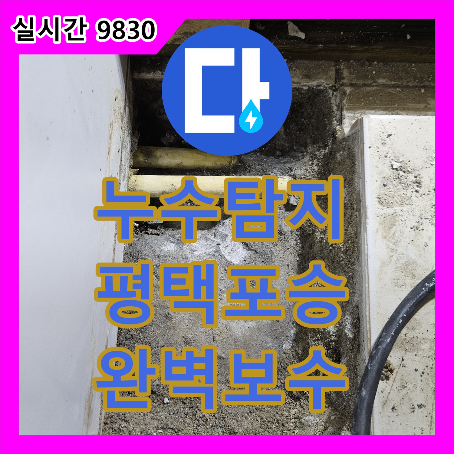 누수탐지 보일러실 벽면에서 매일 양동이로 물을 퍼내야 했던 상황을 해결한 경기 평택시 포승읍 현장