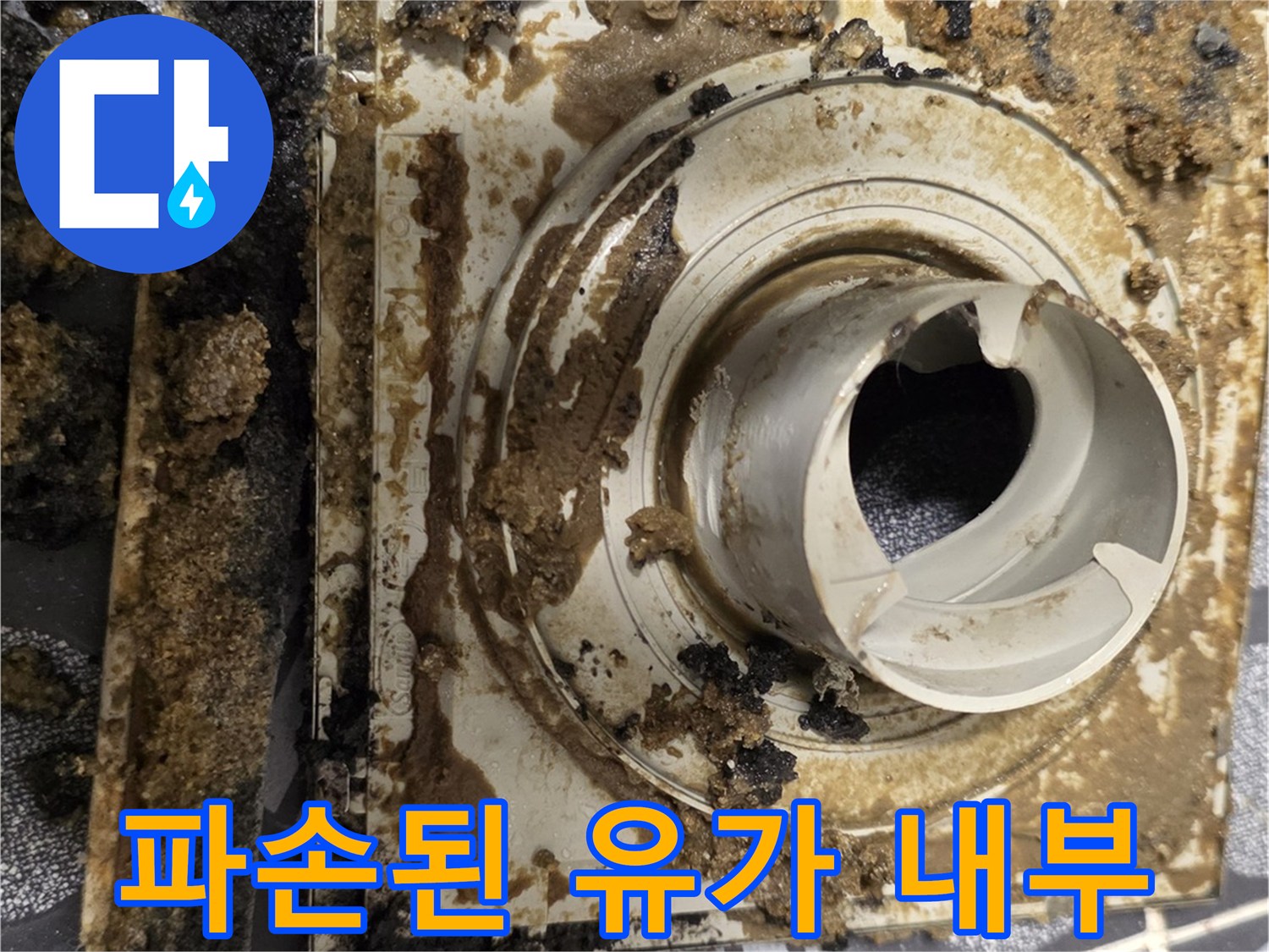 배수구-유가-틈새로-스며든-물에-부식된-방수층