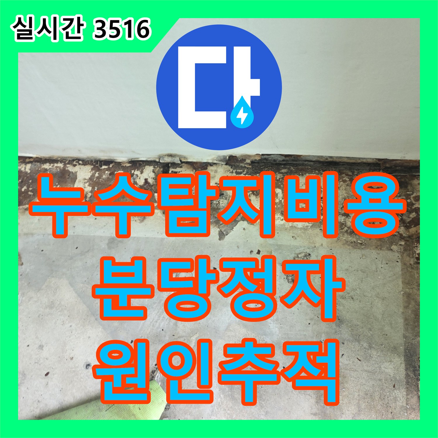 누수탐지비용 외벽 코킹 노후로 인한 베란다 누수 지점을 추적한 경기 성남시 분당구 정자동 현장