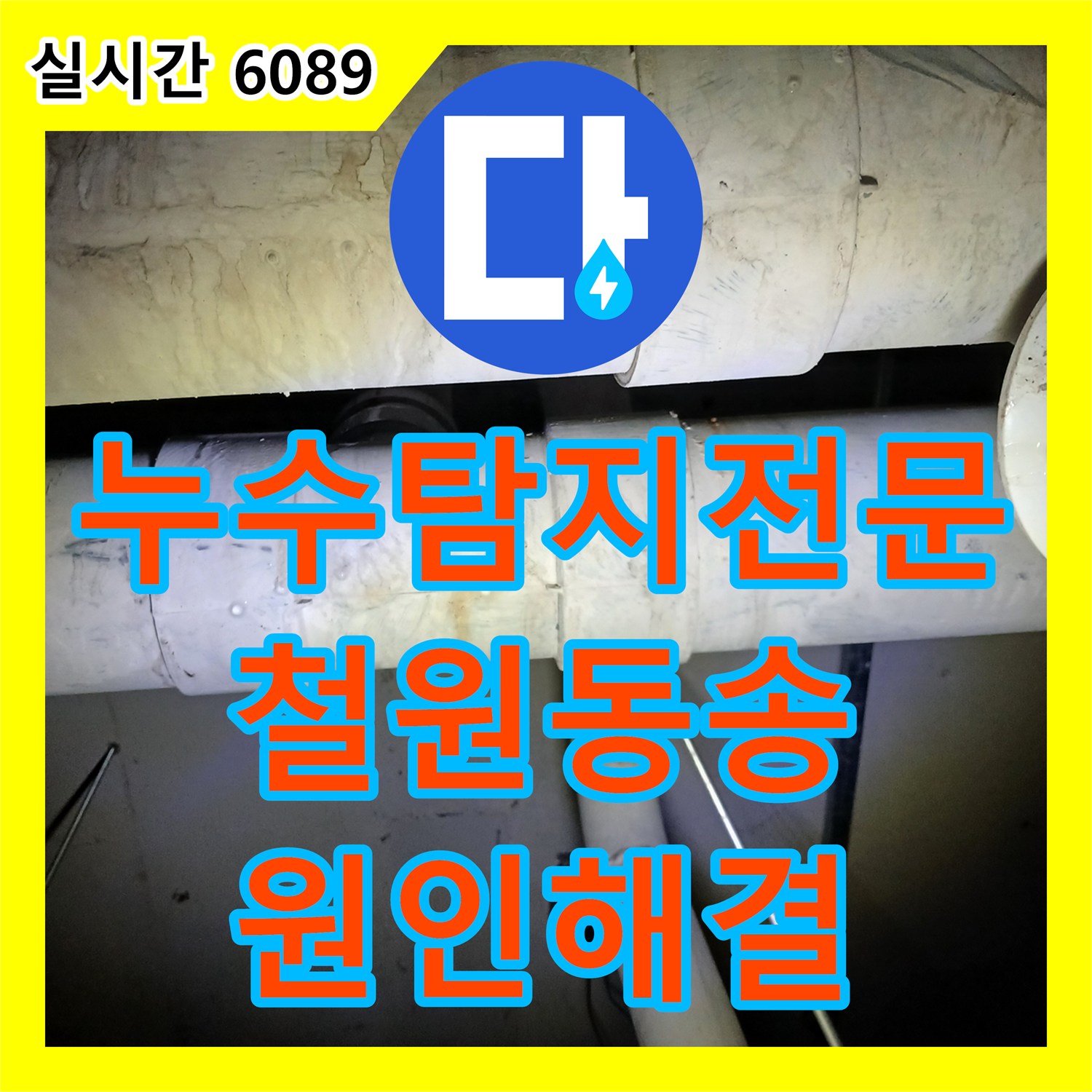 누수탐지전문 타 업체가 실패한 지하 수영장 공용 하수관 누수를 정확히 진단하여 보수한 현장 강원도 철원군 동송읍