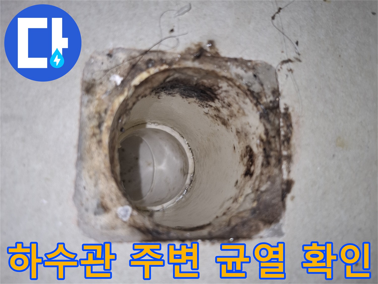 배수구-내부-배관-주변의-균열과-오염된-모습