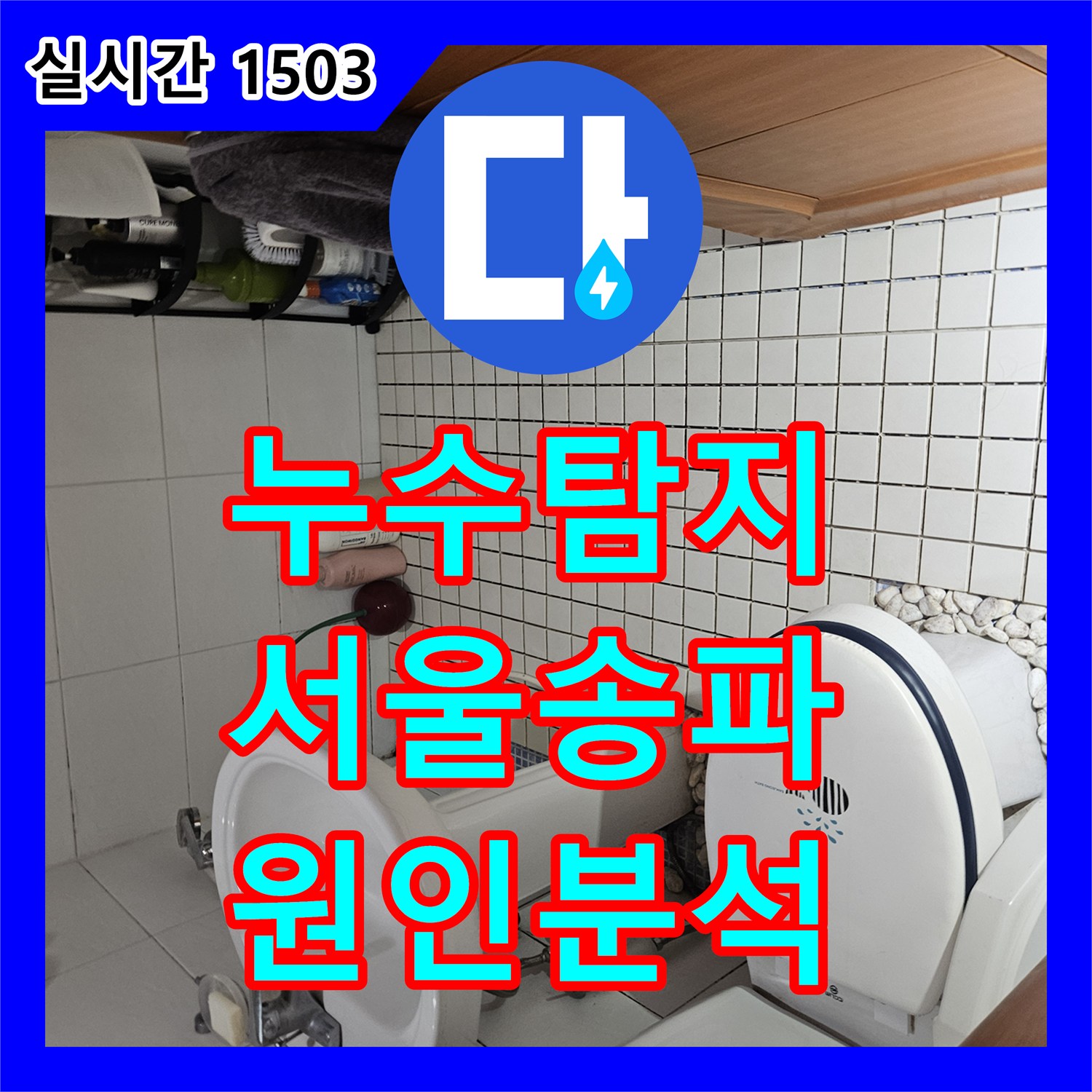 누수탐지 전문 장비를 활용해 방과 거실 벽면 전체에 퍼진 곰팡이 원인을 분석한 서울 송파구 석촌동 현장