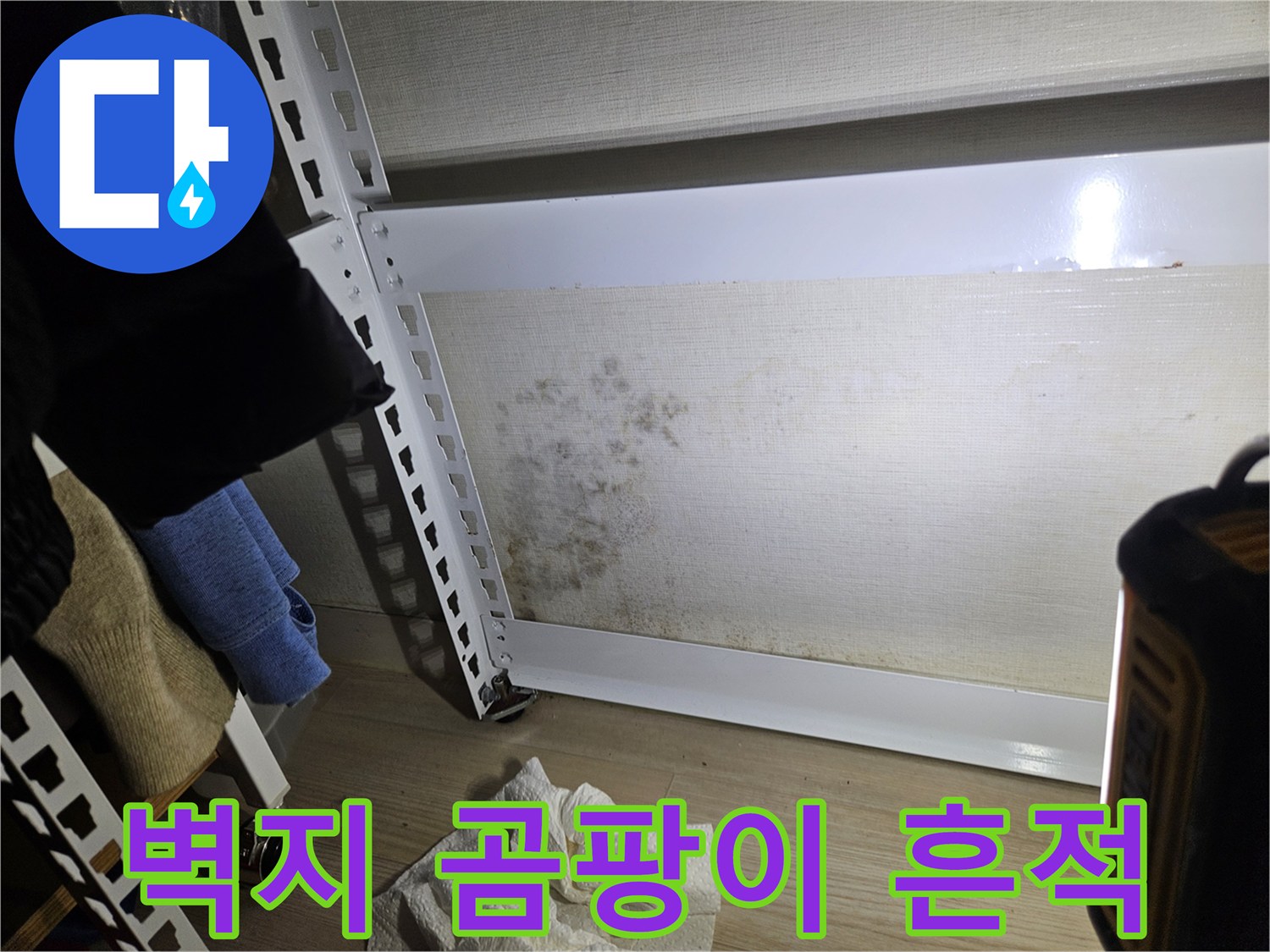송파구 석촌동 현장-벽지에 발생한 곰팡이와 습기 흔적